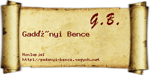 Gadányi Bence névjegykártya